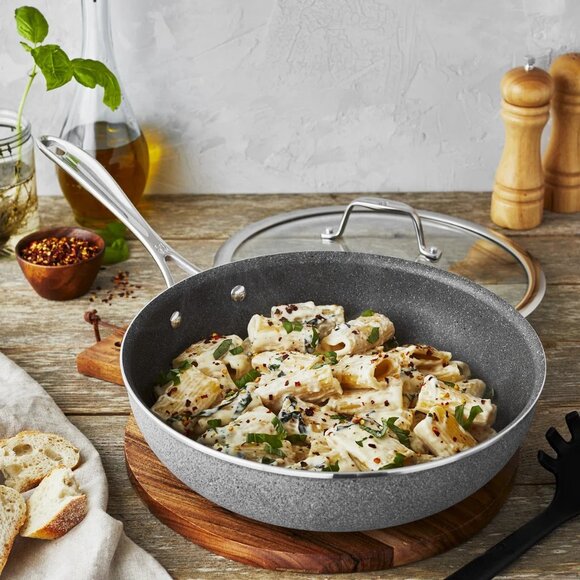 HENCKELS CAPRI GRANTIUM 11" ALUMINUM NONSTICK  SAUTÉ W/LID - Picture 10 of 16